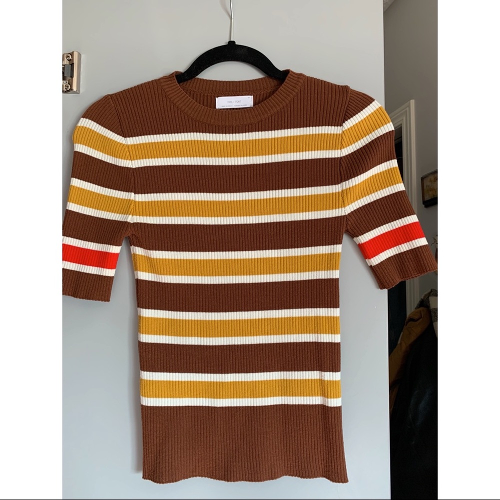 OAK + FORT short sleeve knit top